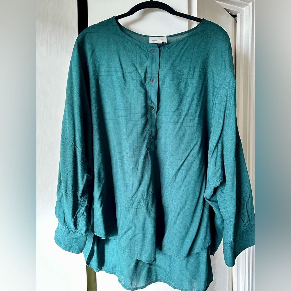 [Steven Alan] [EUC] Band Collar Henley Button-Up Shirt